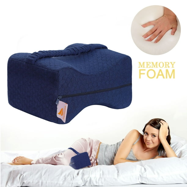 Navy Blue  Memory Foam Knee and Leg Rest Pillow